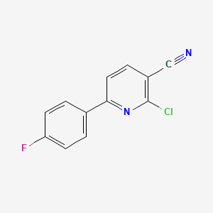Chemical structure of 2-Chloro-6-(4-fluorophenyl)nicotinonitrile