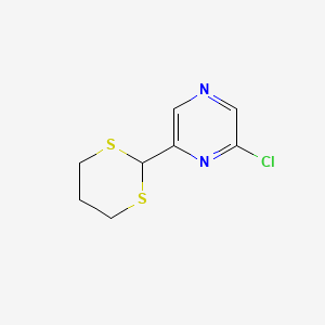 Chemical structure of 2-Chloro-6-(1,3-dithian-2-yl)pyrazine