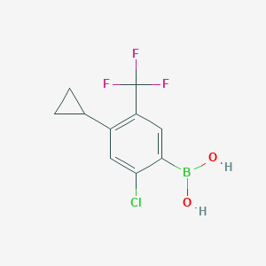 Chemical structure of 2-Chloro-5-trifluoromethyl-4-cyclopropylphenylboronic acid