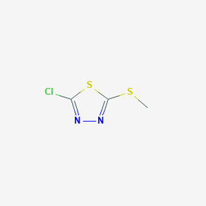 Chemical structure of 2-chloro-5-methylsulfanyl-1,3,4-thiadiazole