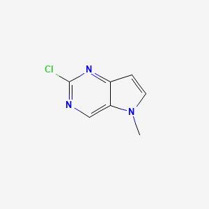 Chemical structure of 2-Chloro-5-methyl-5H-pyrrolo[3,2-d]pyrimidine