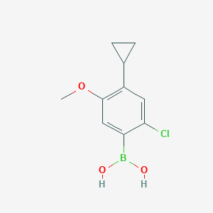 Chemical structure of 2-Chloro-5-methoxy-4-cyclopropylphenylboronic acid
