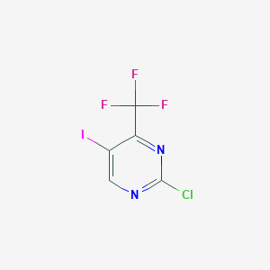 Chemical structure of 2-Chloro-5-iodo-4-(trifluoromethyl)pyrimidine