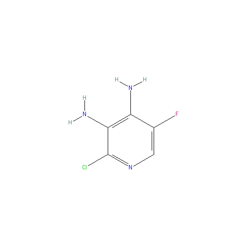 Chemical structure of 2-chloro-5-fluoropyridine-3,4-diamine