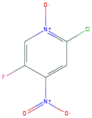 Chemical structure of 2-chloro-5-fluoro-4-nitropyridine 1-oxide
