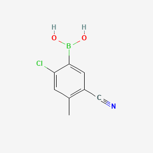 Chemical structure of 2-Chloro-5-cyano-4-methylphenylboronic acid