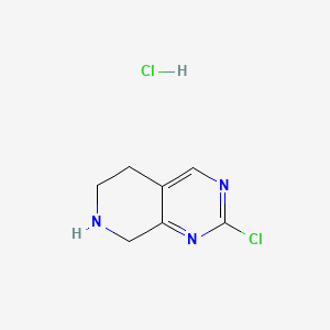 Chemical structure of 2-Chloro-5,6,7,8-tetrahydropyrido[3,4-d]pyrimidine hydrochloride