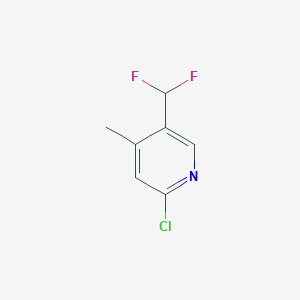 Chemical structure of 2-Chloro-5-(difluoromethyl)-4-methylpyridine