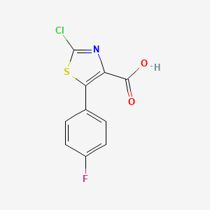 Chemical structure of 2-Chloro-5-(4-fluorophenyl)thiazole-4-carboxylic acid