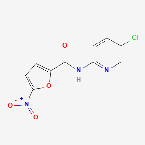 Chemical structure of 2-chloro-5-(3,5-dioxo-4,5-dihydro-1,2,4-triazin-2(3H)-yl)benzoic acid