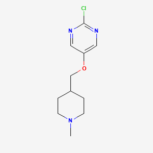 Chemical structure of 2-Chloro-5-(1-methyl-piperidin-4-ylmethoxy)-pyrimidine