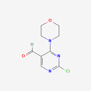 Chemical structure of 2-Chloro-4-morpholinopyrimidine-5-carbaldehyde