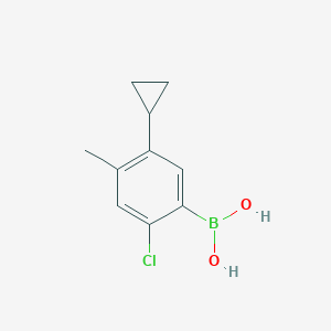 Chemical structure of 2-Chloro-4-methyl-5-cyclopropylphenylboronic acid