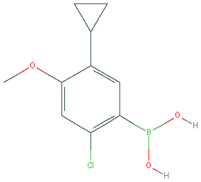 Chemical structure of 2-Chloro-4-methoxy-5-cyclopropylphenylboronic acid