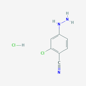 Chemical structure of 2-Chloro-4-hydrazinylbenzonitrile hydrochloride