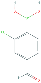 Chemical structure of 2-Chloro-4-formylphenylboronic Acid