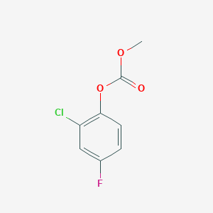 Chemical structure of 2-chloro-4-fluoro-methoxycarbonyloxybenzene