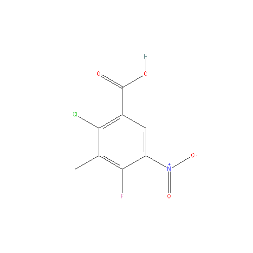 Chemical structure of 2-chloro-4-fluoro-3-methyl-5-nitrobenzoic acid