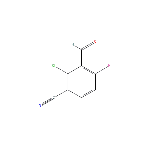 Chemical structure of 2-Chloro-4-fluoro-3-formylbenzonitrile