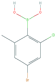 Chemical structure of 2-Chloro-4-bromo-6-methylphenylboronic acid