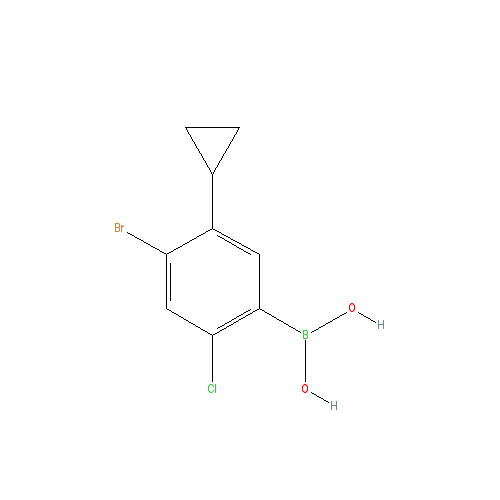 Chemical structure of 2-Chloro-4-bromo-5-cyclopropylphenylboronic acid