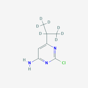 Chemical structure of 2-Chloro-4-amino-6-(iso-propyl-d7)-pyrimidine