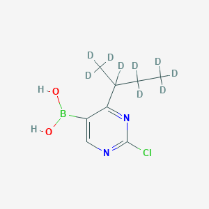 Chemical structure of 2-Chloro-4-(sec-butyl-d9)-pyrimidine-5-boronic acid
