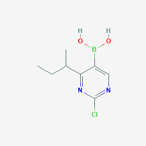 Chemical structure of 2-Chloro-4-(sec-butyl)pyrimidine-5-boronic acid