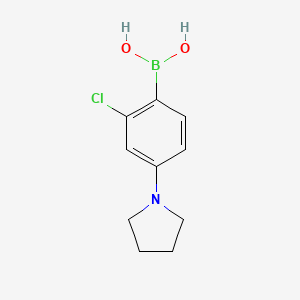 Chemical structure of 2-Chloro-4-(pyrrolidino)phenylboronic acid