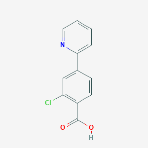 Chemical structure of 2-Chloro-4-(pyridin-2-yl)benzoic acid