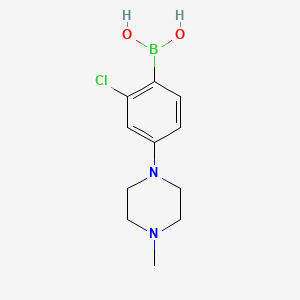 Chemical structure of 2-Chloro-4-(N-methylpiperazin-1-yl)phenylboronic acid