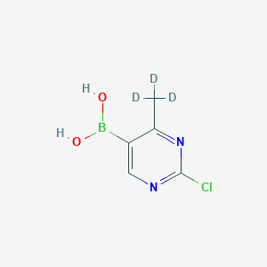 Chemical structure of 2-Chloro-4-(Methyl-d3)-pyrimidine-5-boronic acid