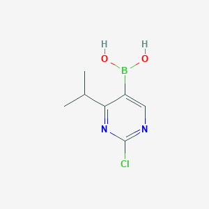 Chemical structure of 2-Chloro-4-(iso-propyl)pyrimidine-5-boronic acid
