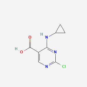 Chemical structure of 2-Chloro-4-(cyclopropylamino)pyrimidine-5-carboxylic acid