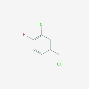 Chemical structure of 2-Chloro-4-(chloromethyl)-1-fluorobenzene
