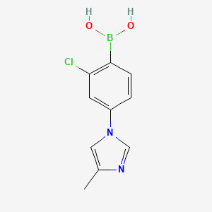 Chemical structure of 2-Chloro-4-(4-methylimidazol-1-yl)phenylboronic acid