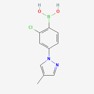 Chemical structure of 2-Chloro-4-(4-methyl-1H-pyrazol-1-yl)phenylboronic acid
