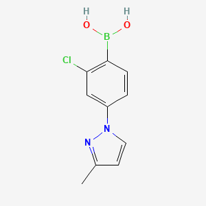 Chemical structure of 2-Chloro-4-(3-methyl-1H-pyrazol-1-yl)phenylboronic acid