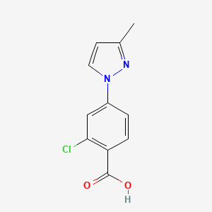Chemical structure of 2-Chloro-4-(3-methyl-1H-pyrazol-1-yl)benzoic acid