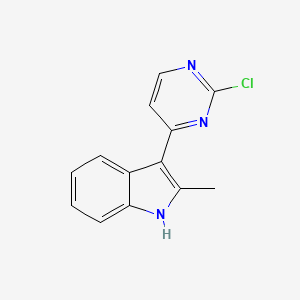 Chemical structure of 2-Chloro-4-(2-methylindol-3-yl)pyrimidine