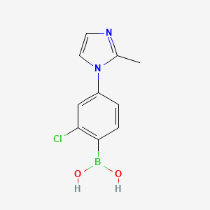 Chemical structure of 2-Chloro-4-(2-methylimidazol-1-yl)phenylboronic acid