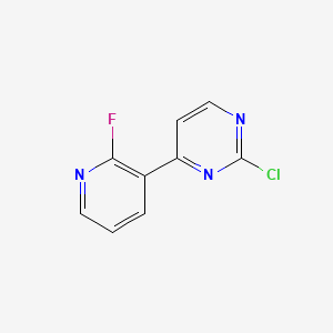 Chemical structure of 2-Chloro-4-(2-fluoropyridin-3-yl)pyrimidine