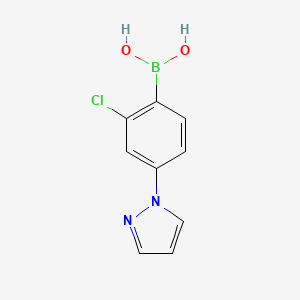 Chemical structure of 2-Chloro-4-(1H-pyrazol-1-yl)phenylboronic acid