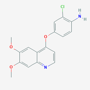 Chemical structure of 4-[(6,7-Dimethoxy-4-quinolyl)oxy]-2-chloroaniline