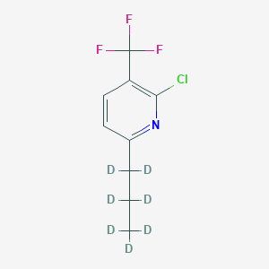 Chemical structure of 2-Chloro-3-trifluoromethyl-6-(n-propyl-d7)pyridine