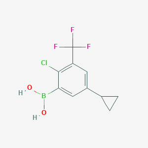Chemical structure of 2-Chloro-3-trifluoromethyl-5-cyclopropylphenylboronic acid