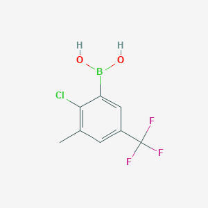 Chemical structure of 2-Chloro-3-methyl-5-trifluoromethylphenylboronic acid