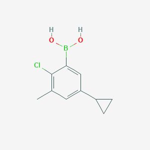 Chemical structure of 2-Chloro-3-methyl-5-cyclopropylphenylboronic acid