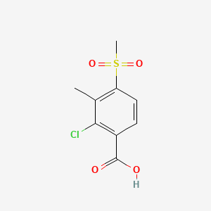 Chemical structure of 2-chloro-3-methyl-4-(methylsulfonyl)benzoic acid