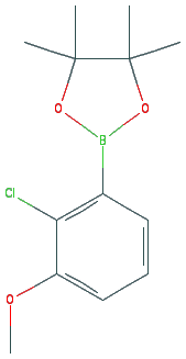 Chemical structure of 2-Chloro-3-methoxyphenylboronic Acid Pinacol Ester